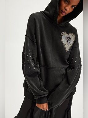 Free People Royal Hearts Hoodie
